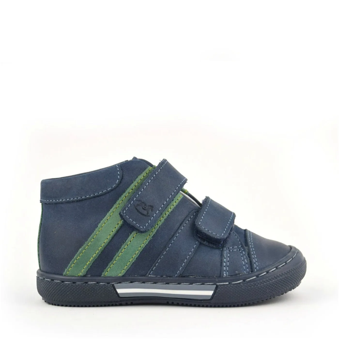 (1855-24) Emel Navy-green Tennis with Velcro Straps