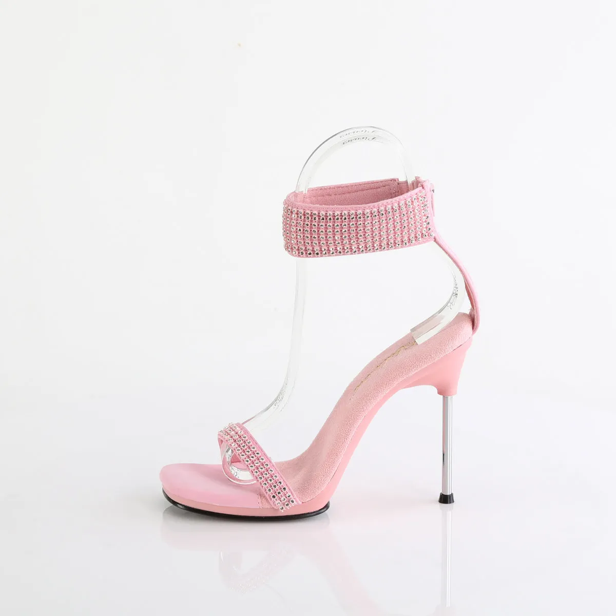 4 Inch Heel CHIC-40 Baby Pink Rhinestone