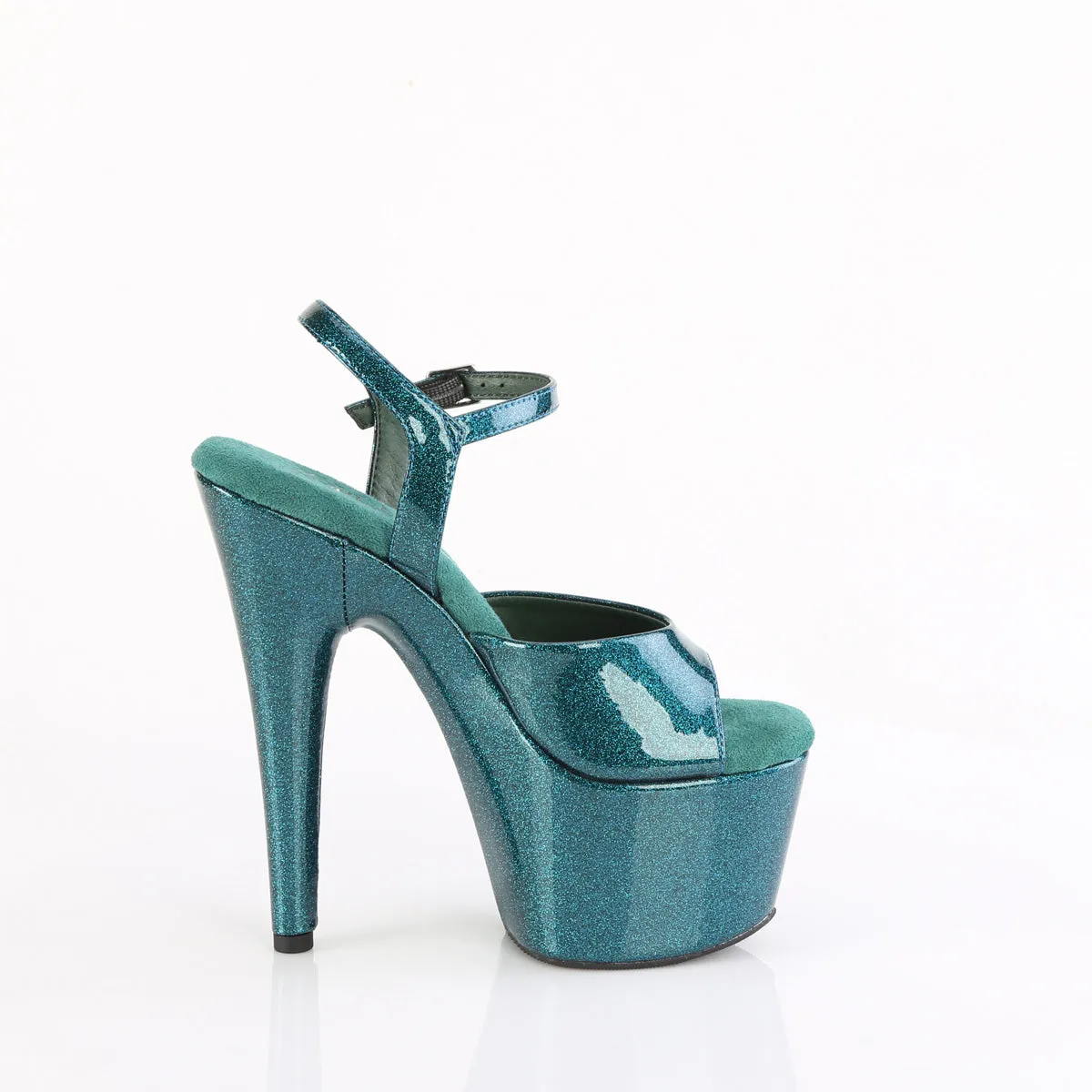 7 Inch Heel ADORE-709GP Teal Glitter