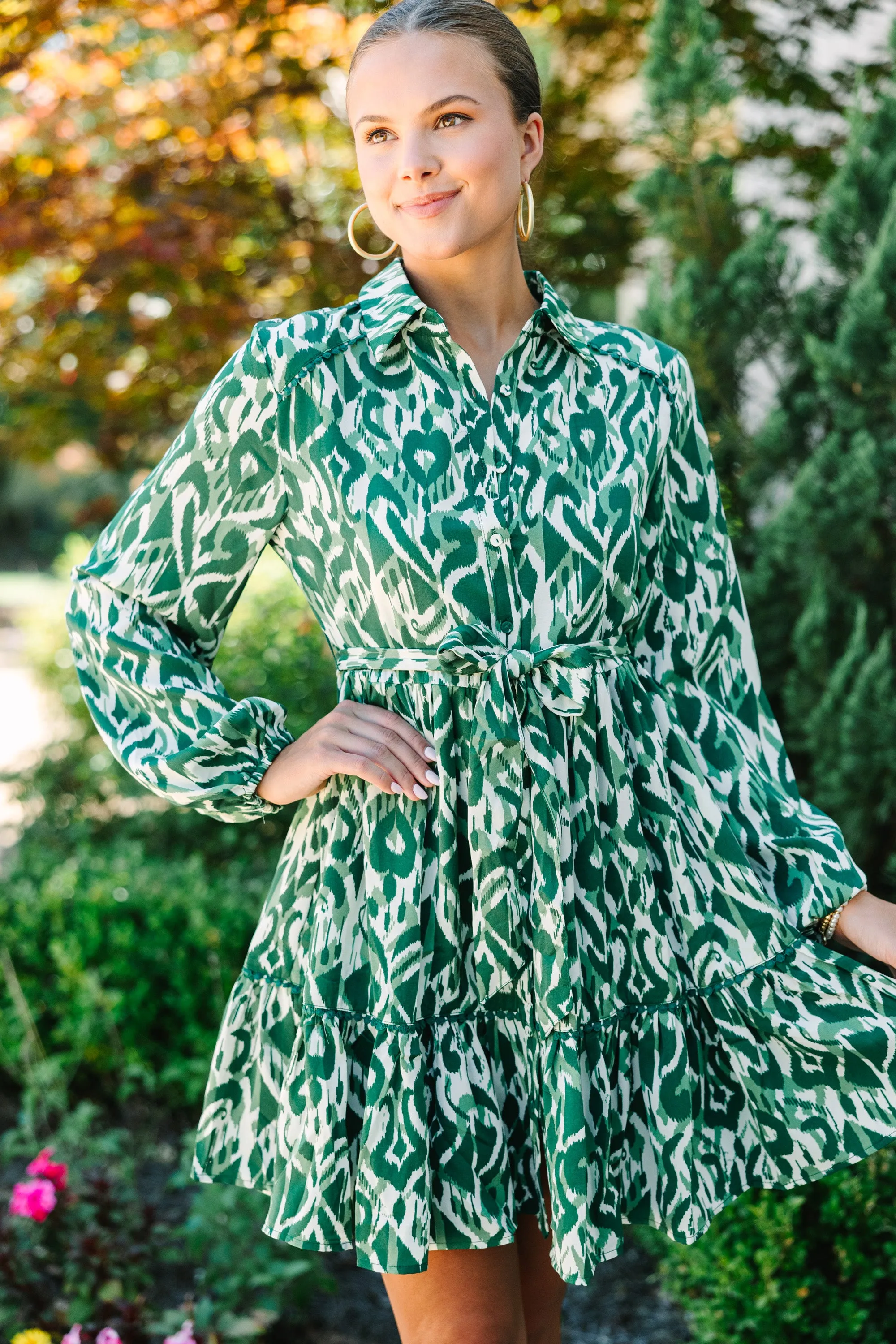 All In Love Green Abstract Dress