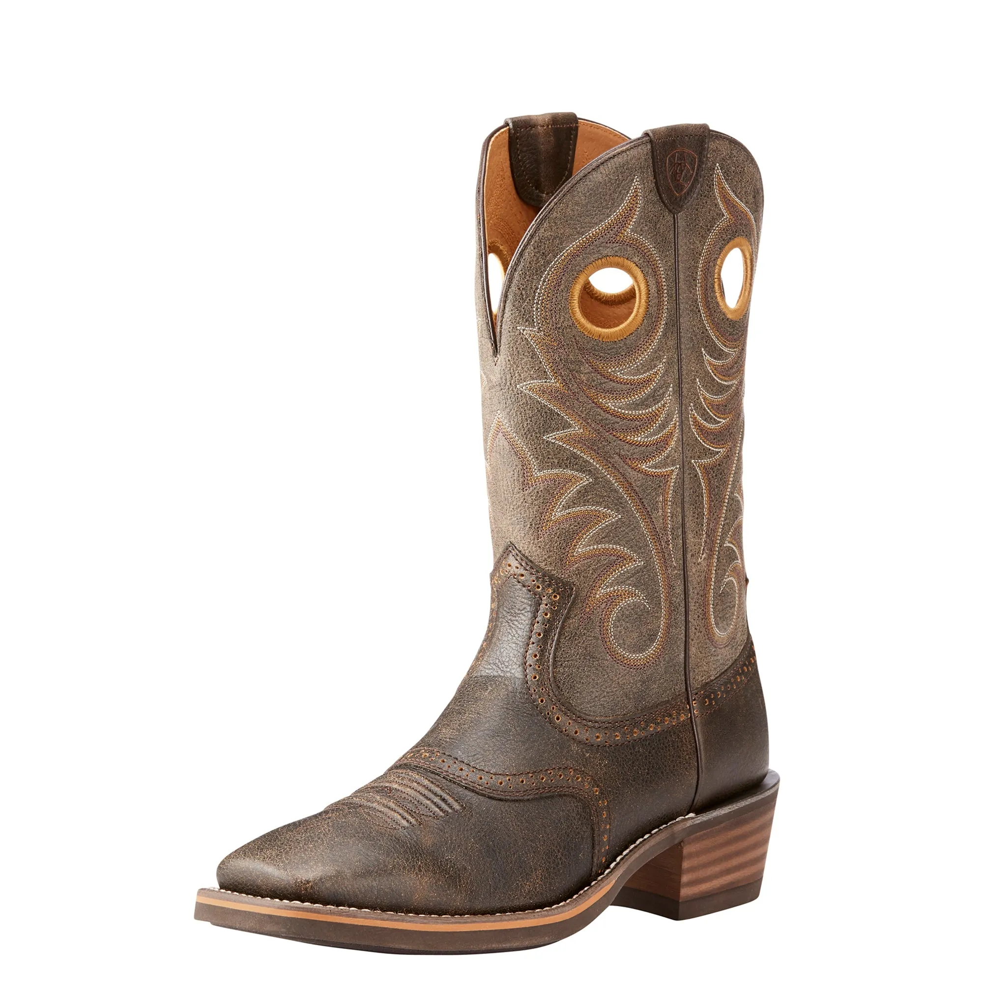 'Ariat' Men's 12" Heritage Roughstock - Grey / Brooklyn Brown