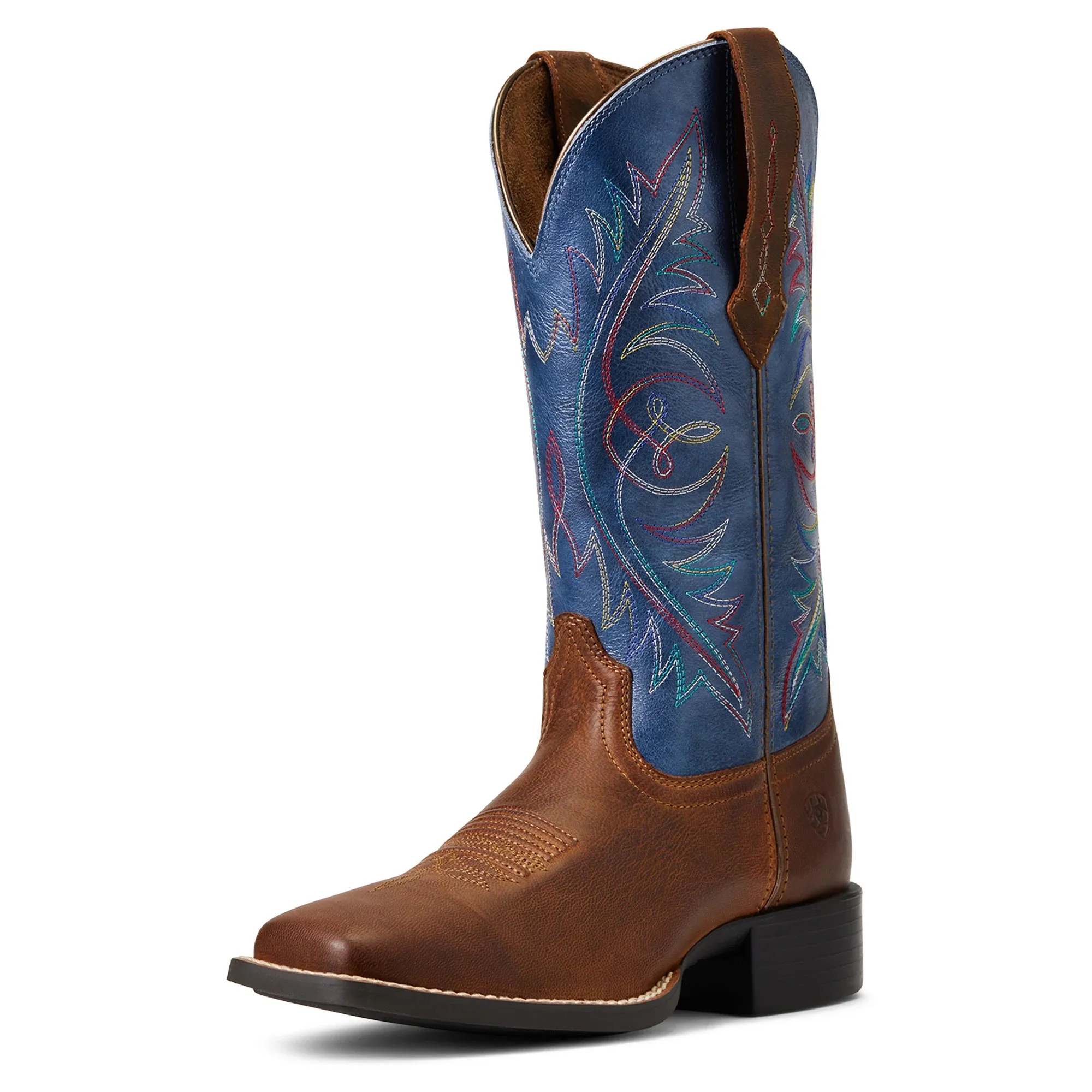 Ariat Women's Round Up WST Stretchfit Sassy  Brown / Metallic Navy