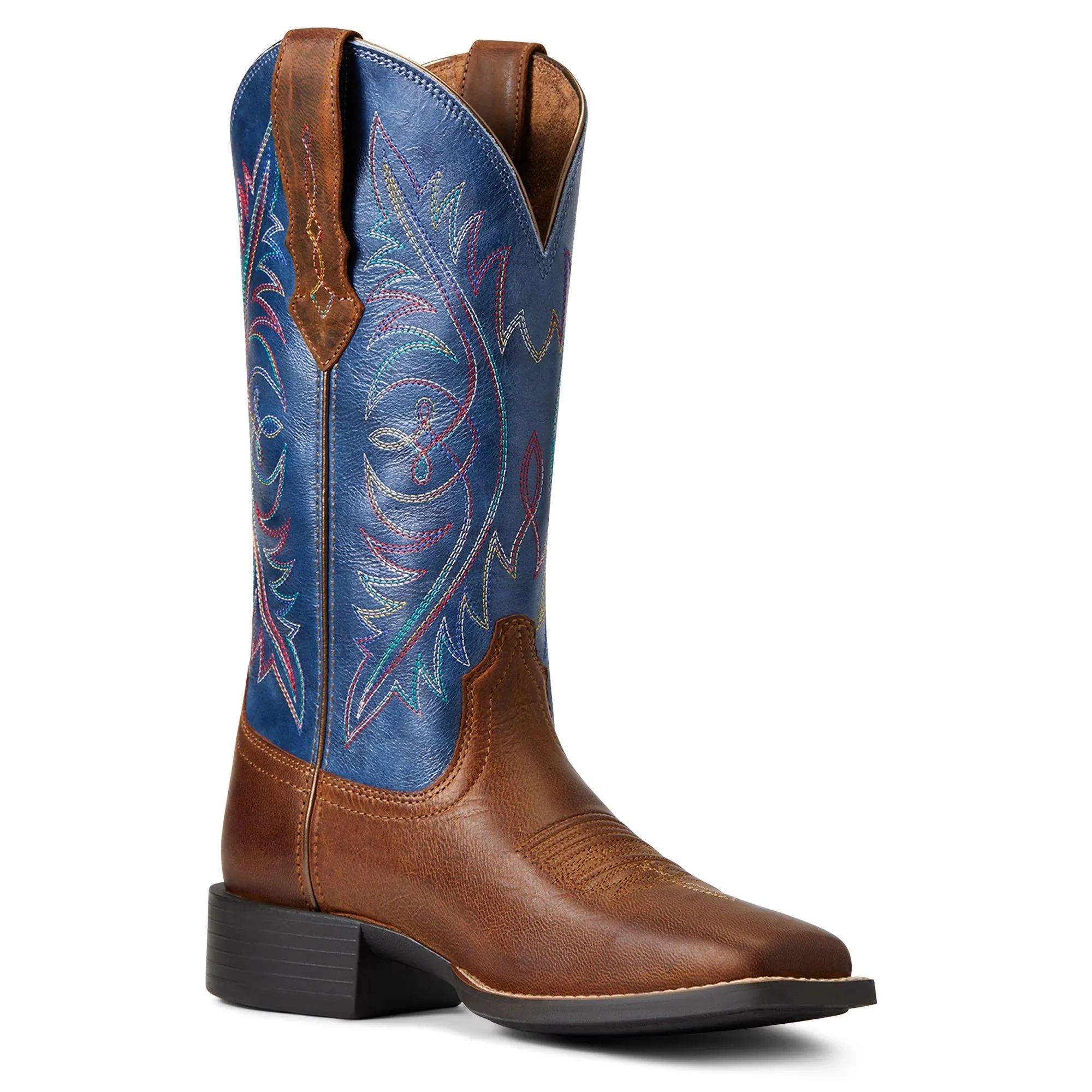 Ariat Women's Round Up WST Stretchfit Sassy  Brown / Metallic Navy