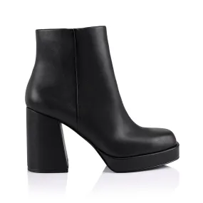 Avery Platform Ankle Boots - Black