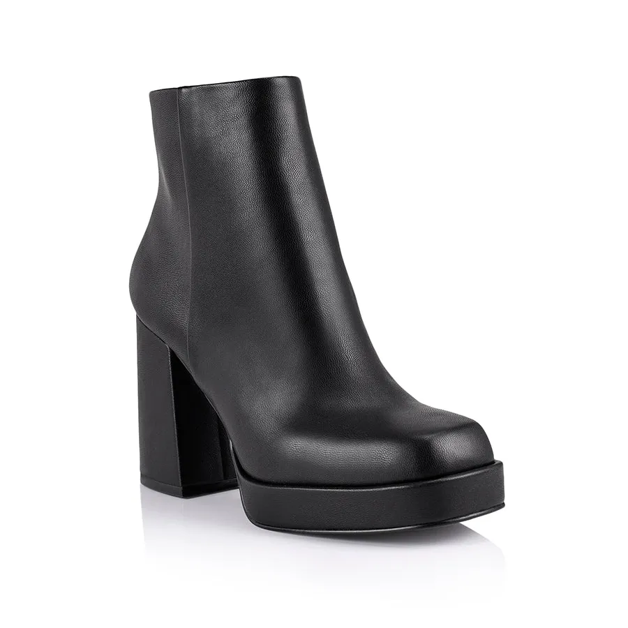 Avery Platform Ankle Boots - Black