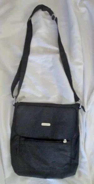 BAGGALLINI Nylon shoulder travel bag man purse crossbody BLACK organizer