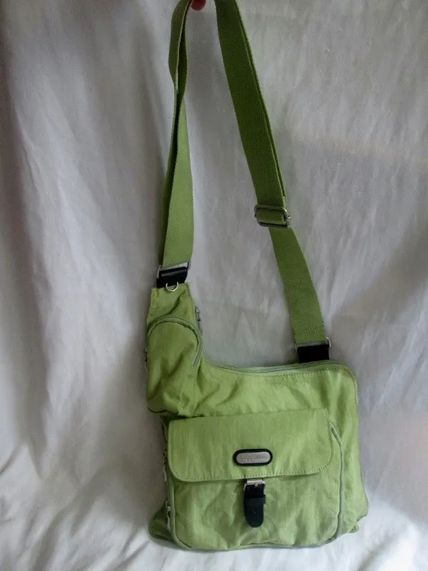 BAGGALLINI Nylon shoulder travel bag man purse crossbody GREEN AVOCADO vegan organizer