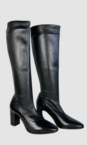 BALENCIAGA Black Leather Zip Up Boots Size 38 to 40, 7.5 to 8