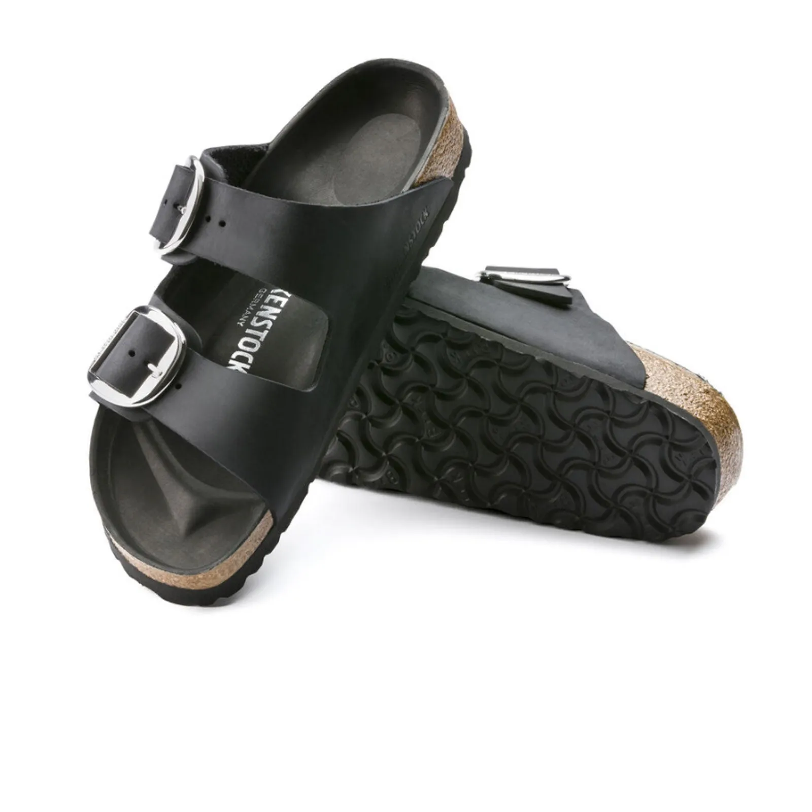 Birkenstock Arizona Big Buckle Slide Sandal (Women) - Black Oiled Leather