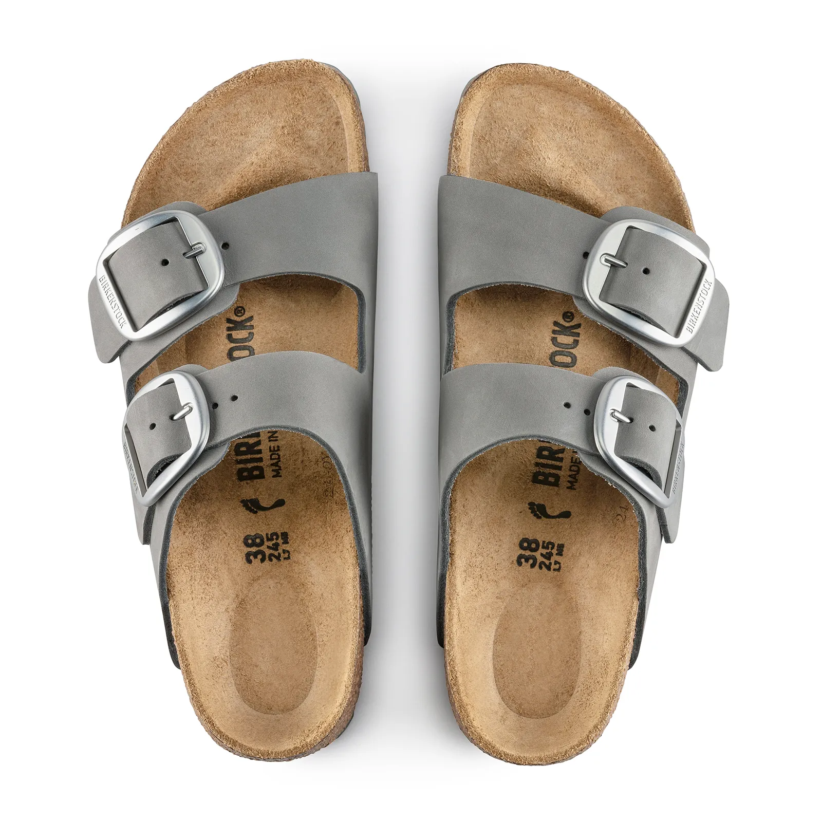 Birkenstock Arizona Big Buckle Slide Sandal (Women) - Dove Gray Nubuck