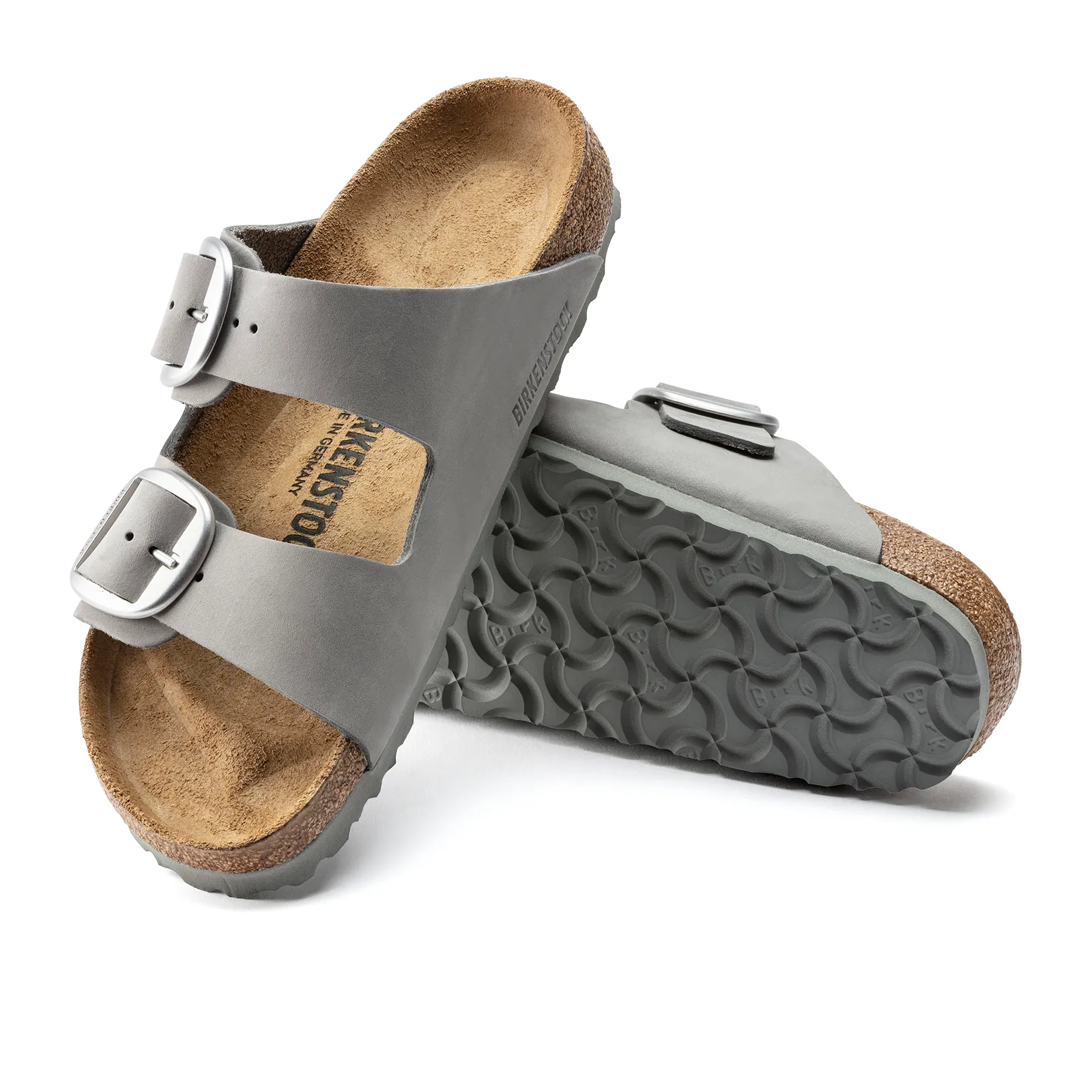 Birkenstock Arizona Big Buckle Slide Sandal (Women) - Dove Gray Nubuck