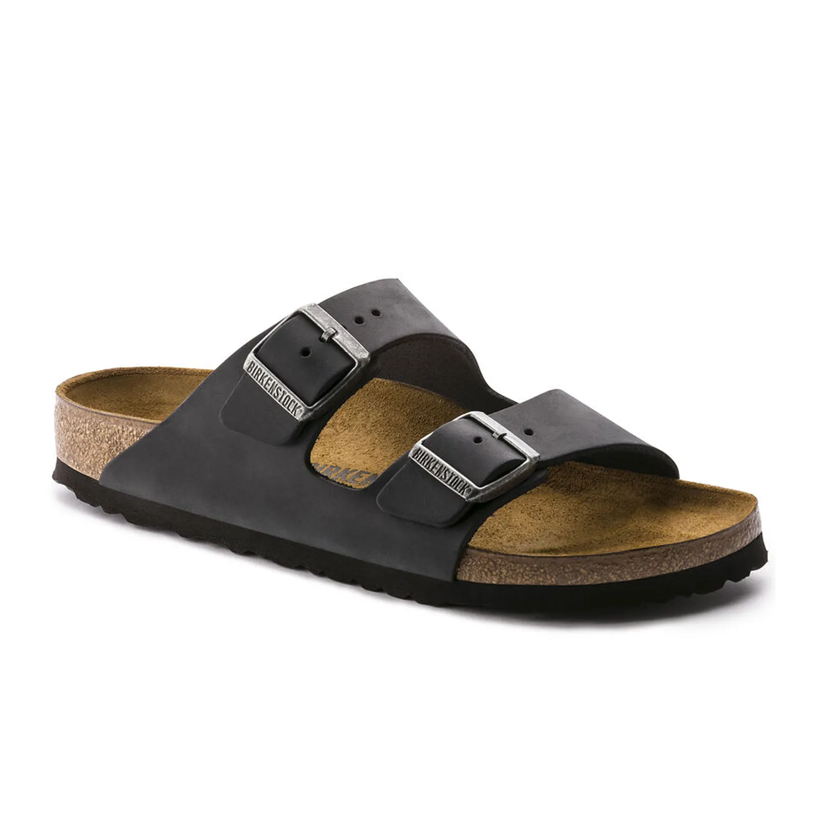 Birkenstock Arizona Narrow Slide Sandal (Unisex) - Black Oiled Leather