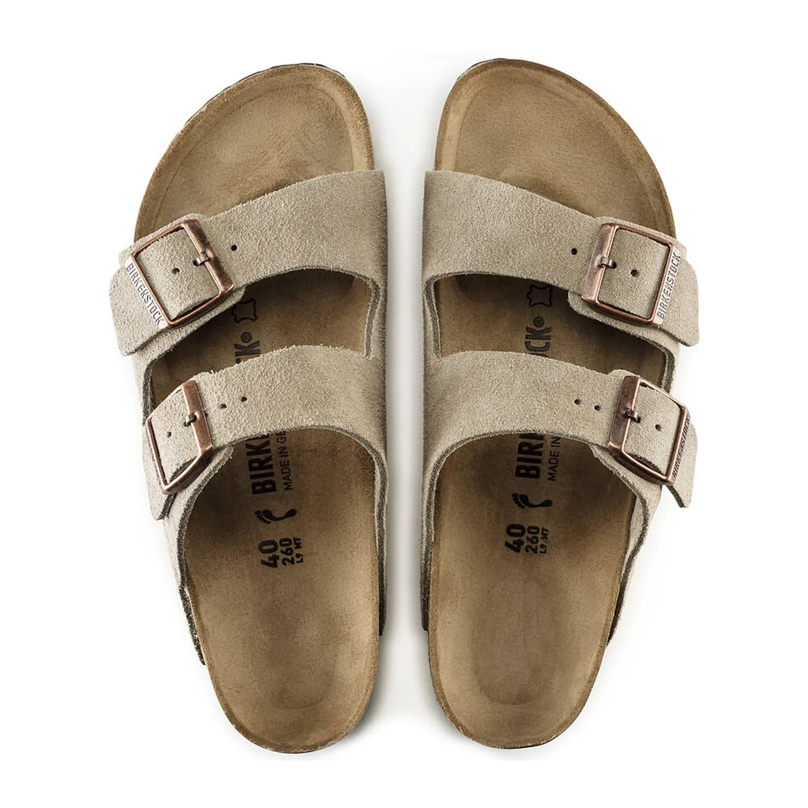 Birkenstock Arizona Narrow Slide Sandal (Unisex) - Taupe Suede