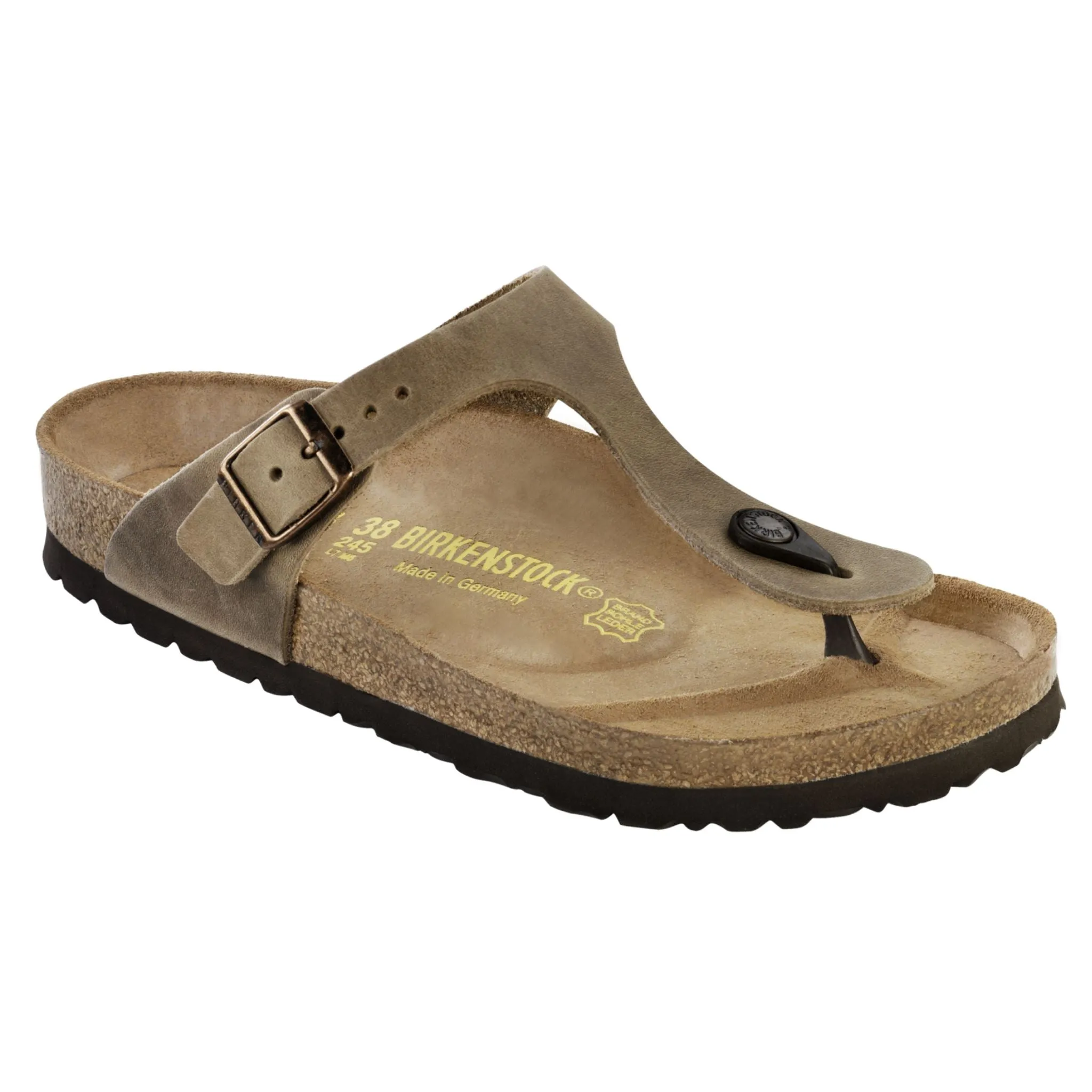 Birkenstock, Gizeh, Regular Fit, Natural Leather, Tabacco Brown