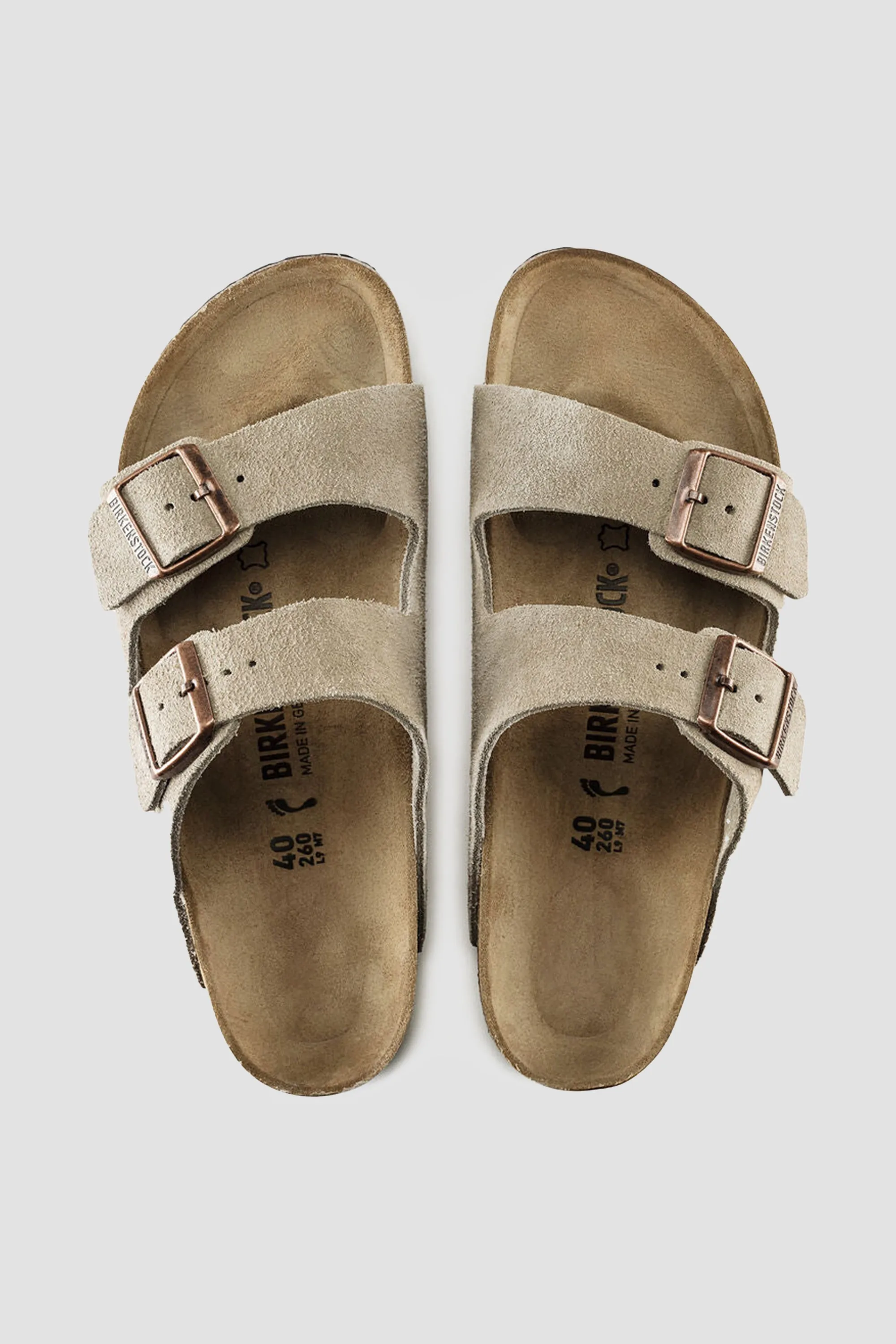 Birkenstock Unisex Arizona VL Suede Leather in Taupe