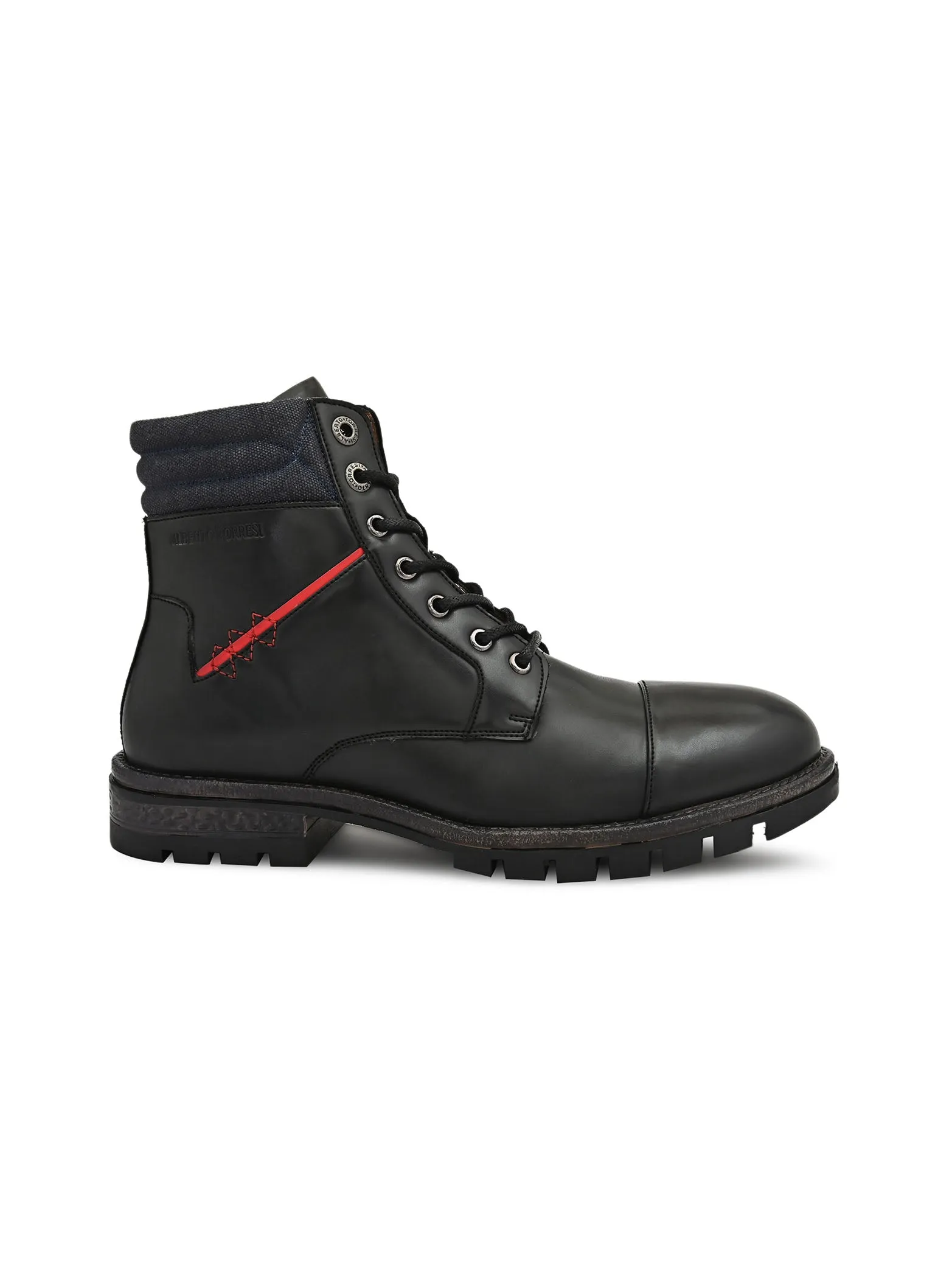 Black Cap toe Lace up boots