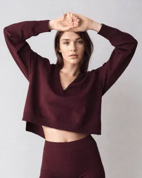 CARMEN | Boxy Cropped V-Neck Sweater