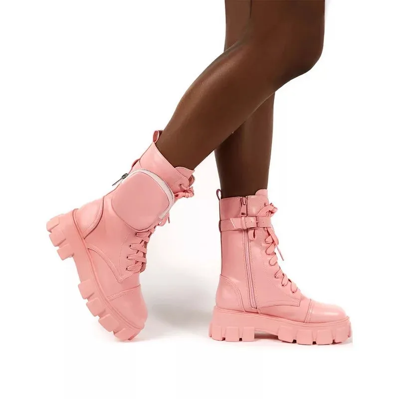 Chunky Pocket Platform Boots