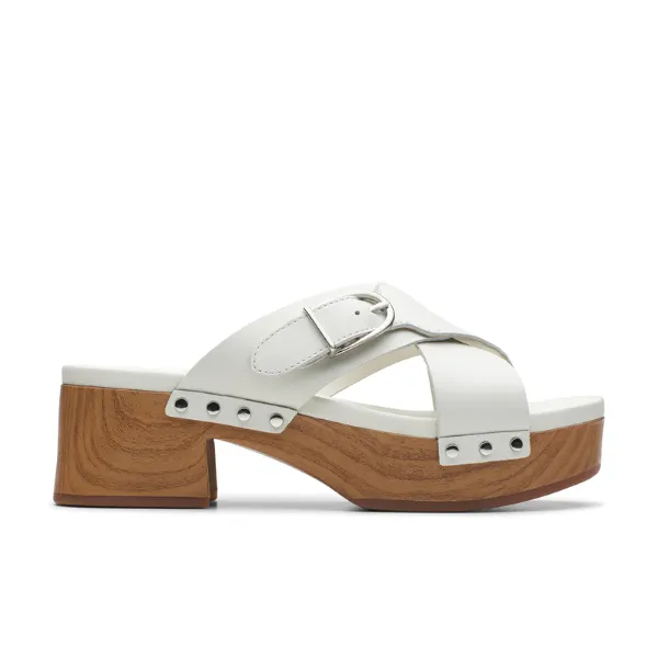 Clarks Womens Sivanne Walk Comfortable Casual Slip-On Shoes in Off-White