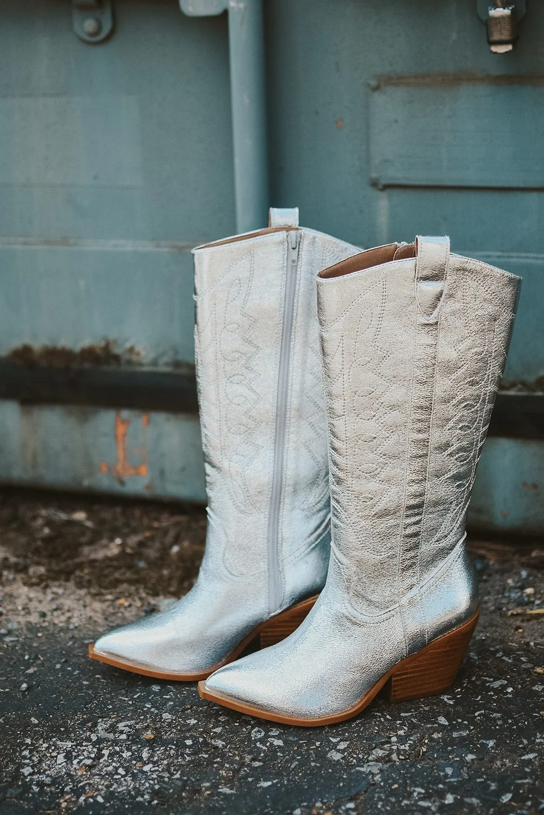 Corkys Silver Metallic Cowgirl Boots