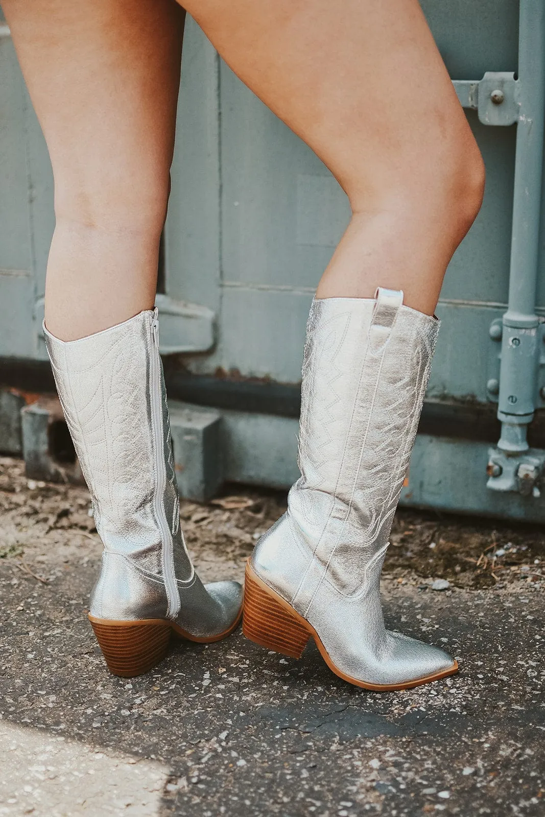 Corkys Silver Metallic Cowgirl Boots