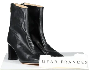 dear Francis Cube Boot, Black Smooth Leather Ankle Boots UK 6 EU 39 👠