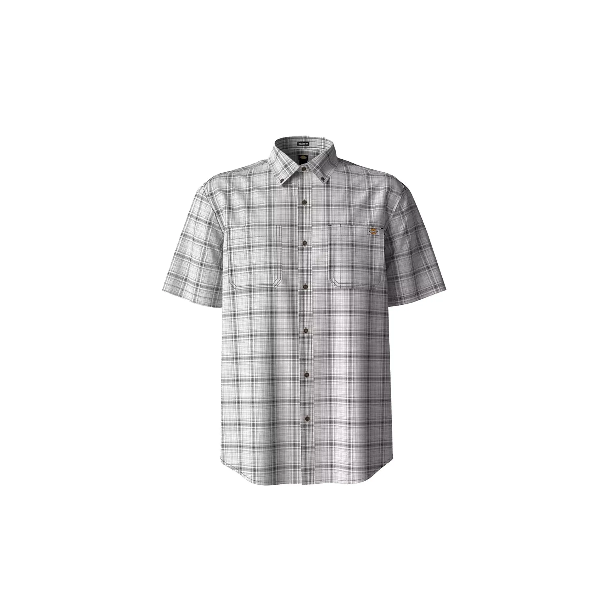 Dickies Short Sleeve Flex Plaid Shirt Smoke Backland Prairie Plaid