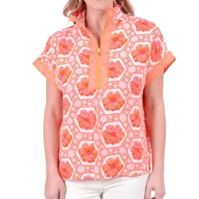 Emily McCarthy Floral Crochet Poppy Top - Elegant Womens Blouse