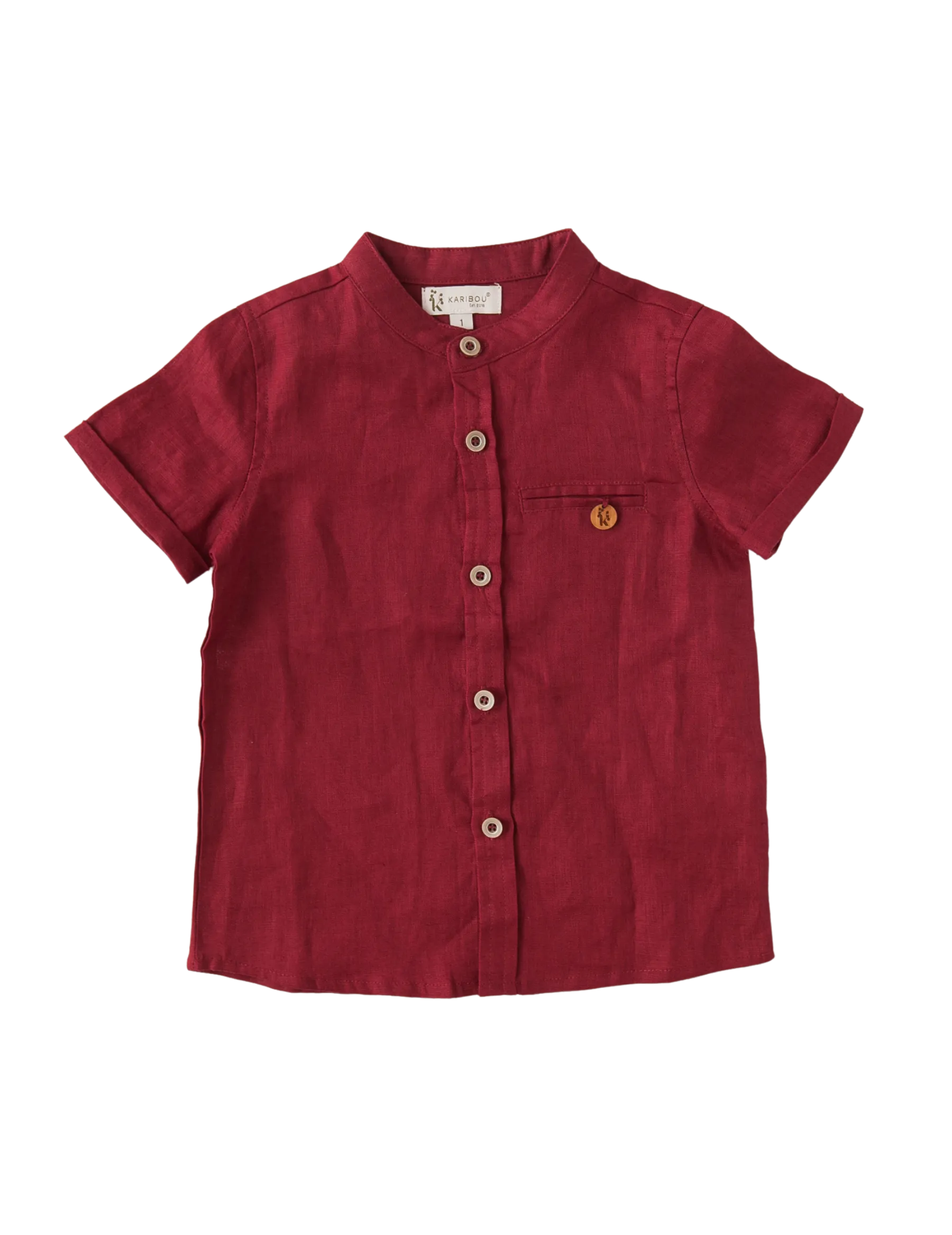 Ethan Boys Linen Shirt - Crimson