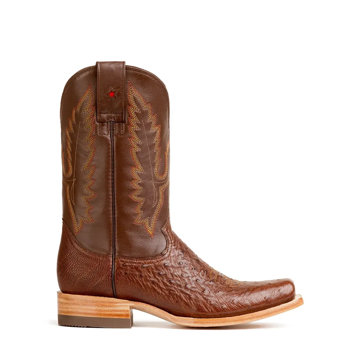 Gavel Men's Arroyo Smooth Ostrich Stockman Boots - Tobacco