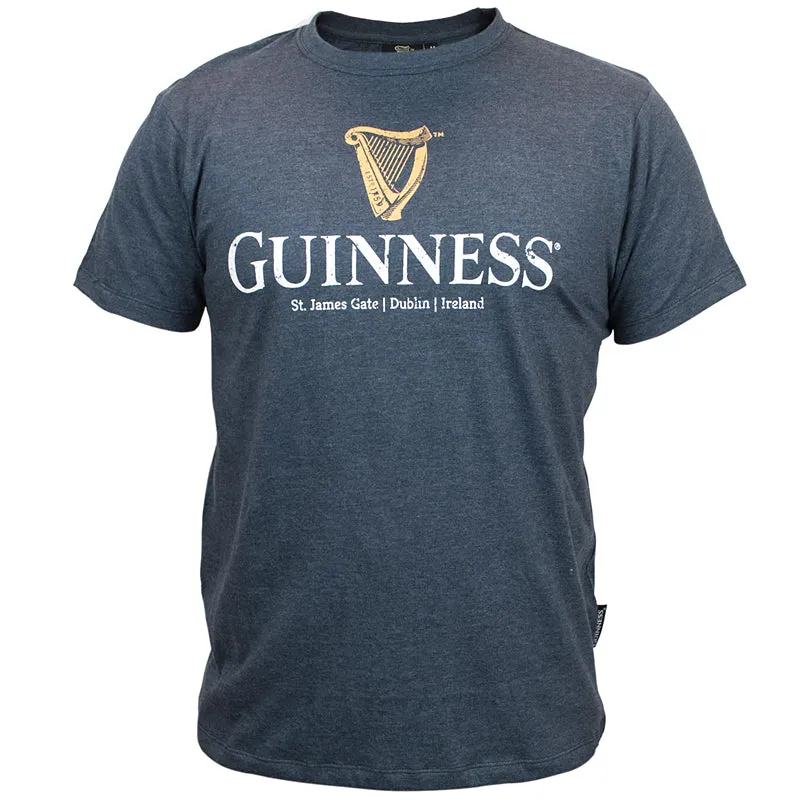 Guinness Navy Distressed Harp T-Shirt