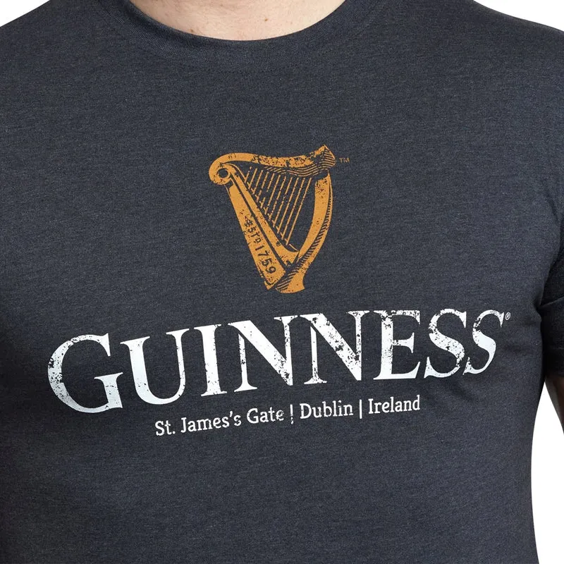 Guinness Navy Distressed Harp T-Shirt