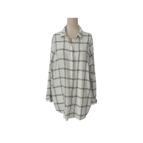 H&M White and Black Checked Collared Shirt | Gently used |