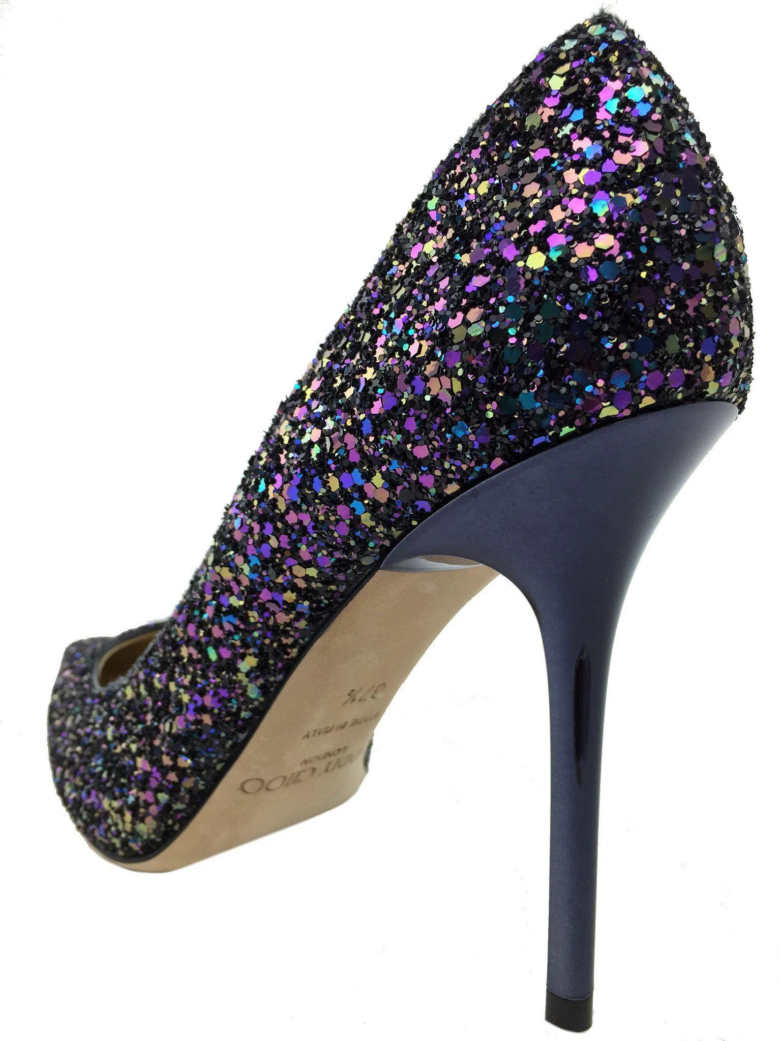 Jimmy Choo Abel Glitter Point-Toe Pumps Size 7.5