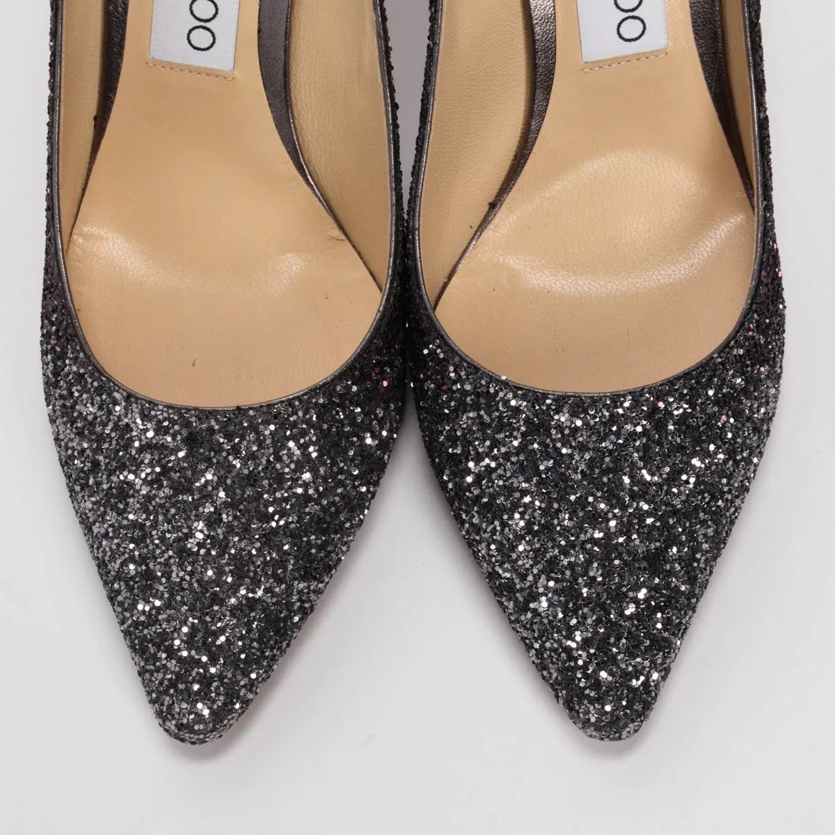 Jimmy Choo Black Ombre Glitter Romy Pumps 37