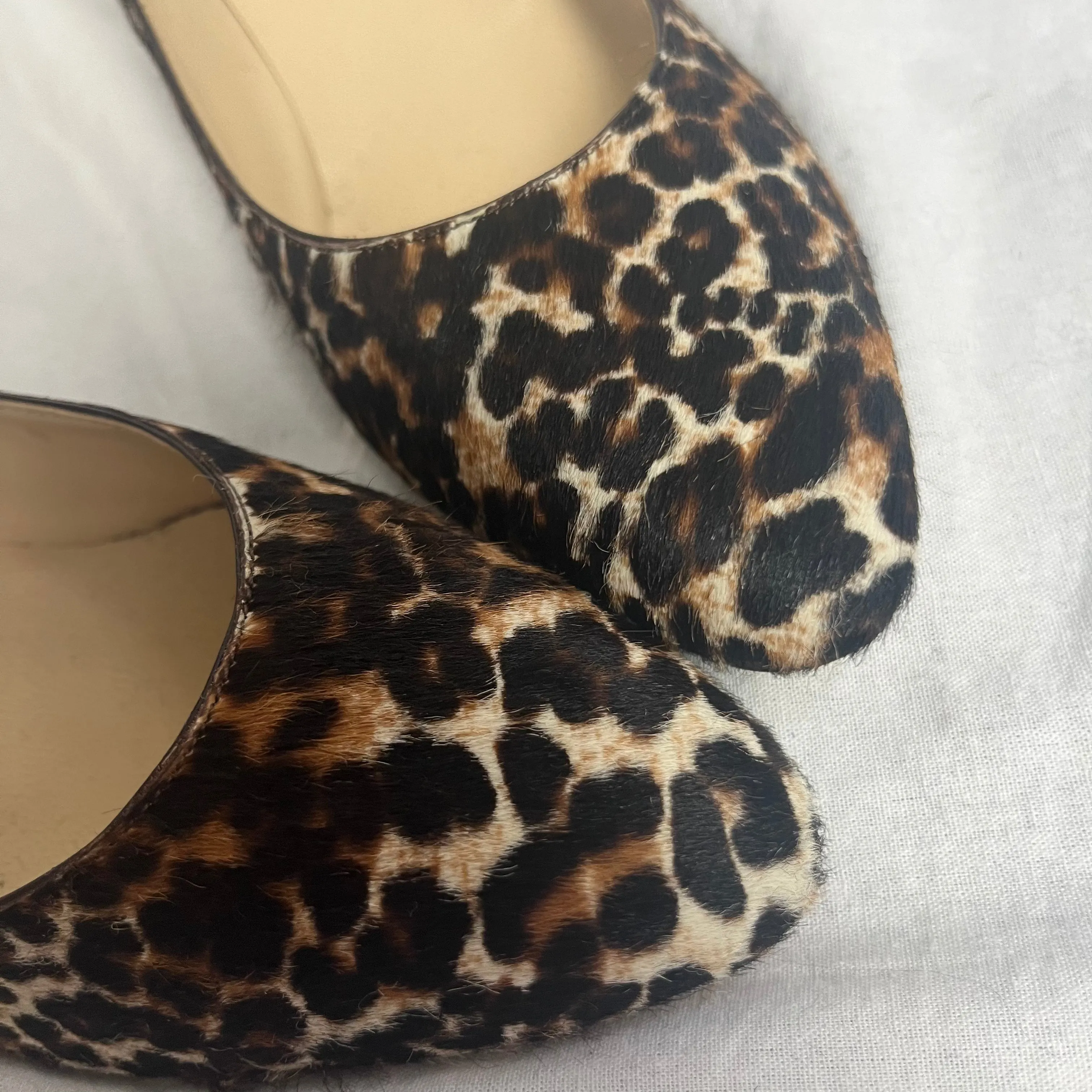 Jimmy Choo Leopardprint Calfhair Low Heel Pumps 37.5