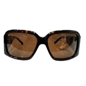 Jimmy Choo Square Snakeskin Trim Sunglasses