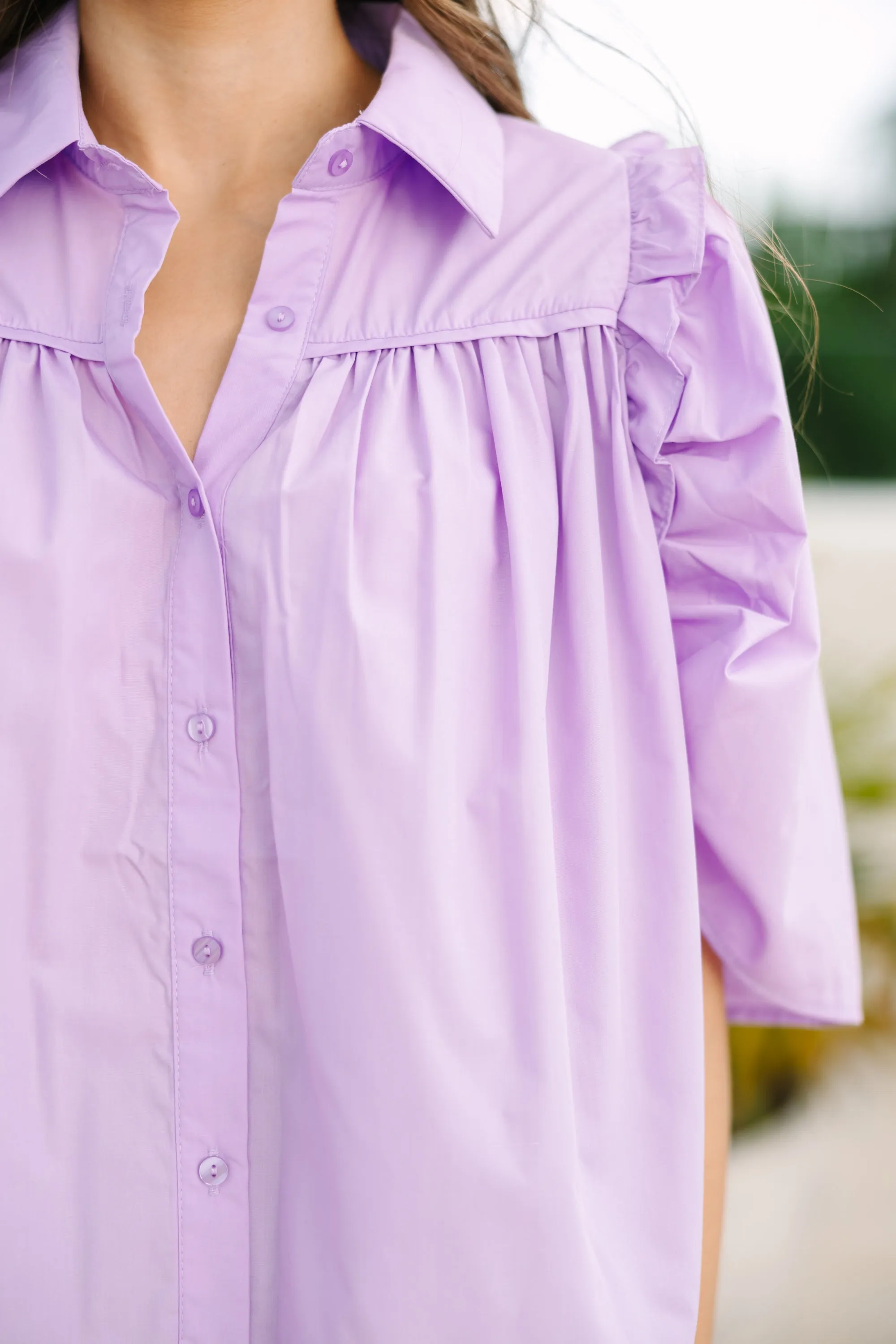 Know You Better Lavender Purple Puff Sleeve Blouse