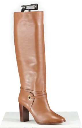 LK Bennett Brown L.k.bennett X Ascot Collection: Shelby Nappa Leather Knee Boots, Tan UK 4 EU 37 👠