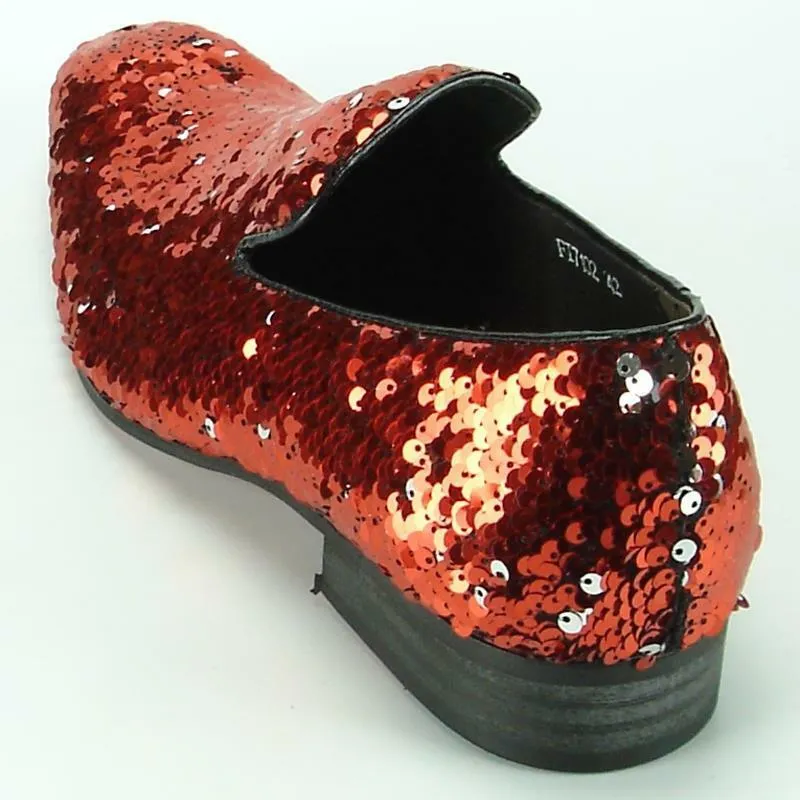 Men's Fiesso by Aurelio Garcia Red Sequins Entertainer Dress Shoes FI 7102