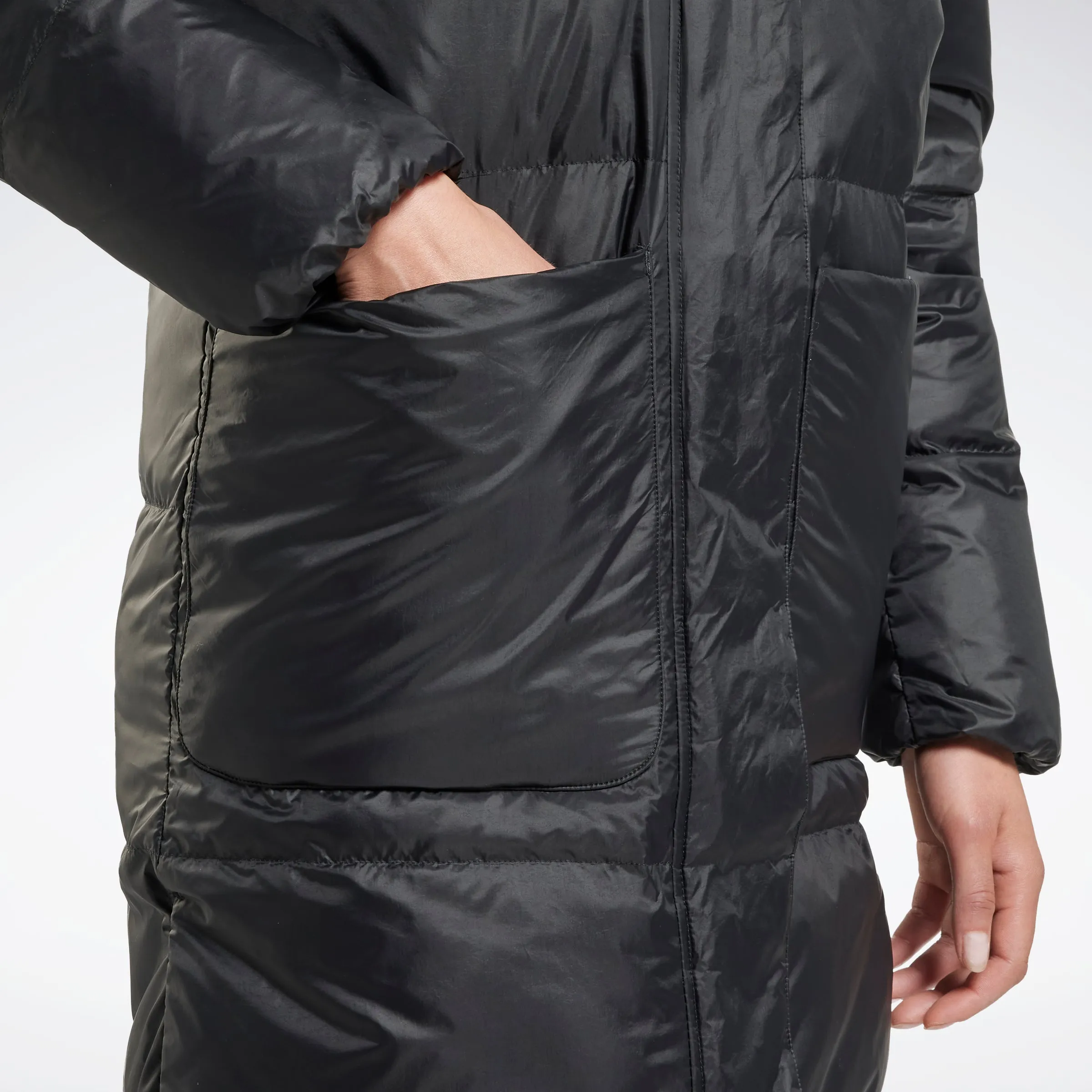 Reebok Apparel Women Outerwear Long Down Jacket Black