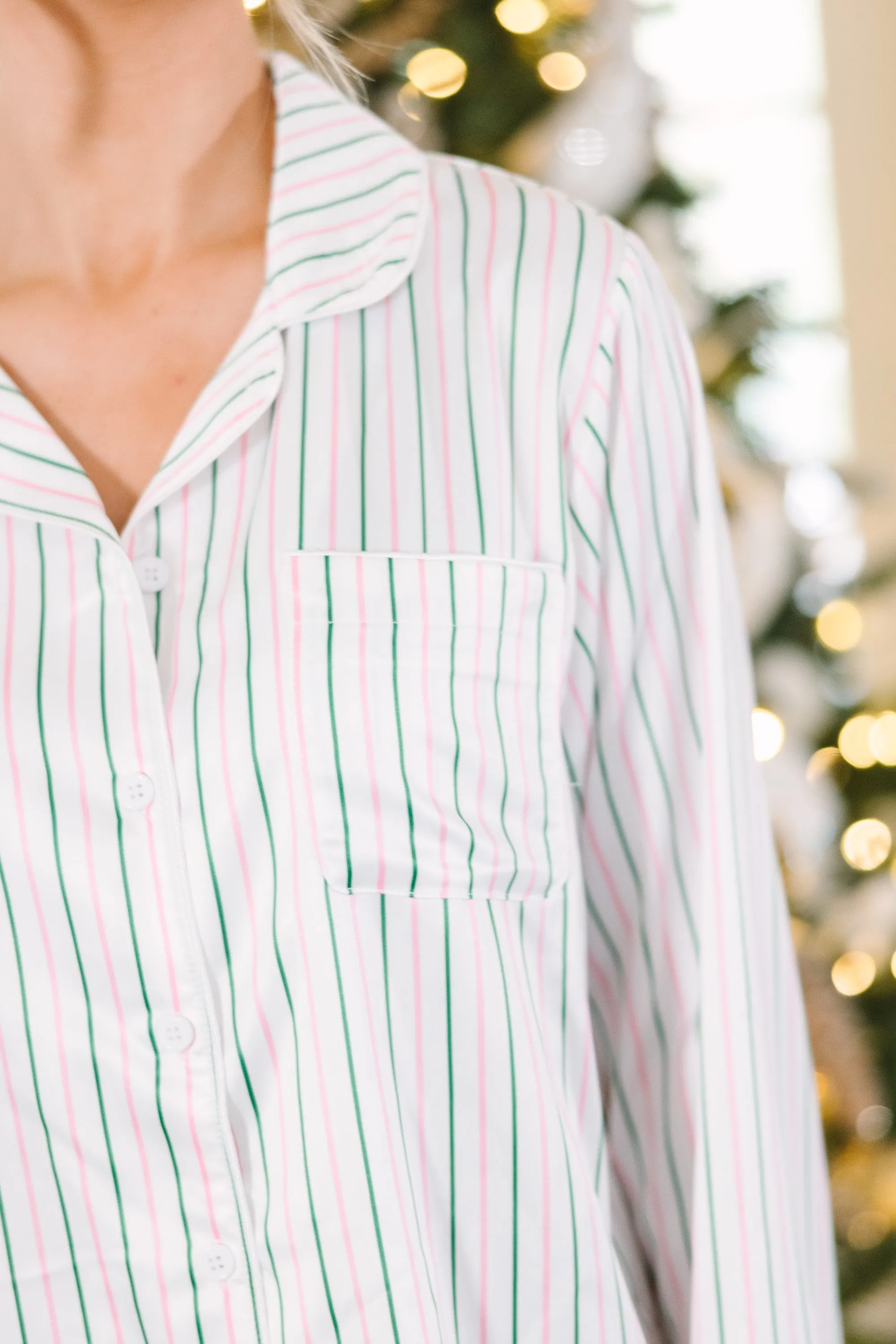 Staying In Striped L/S Pajama Set