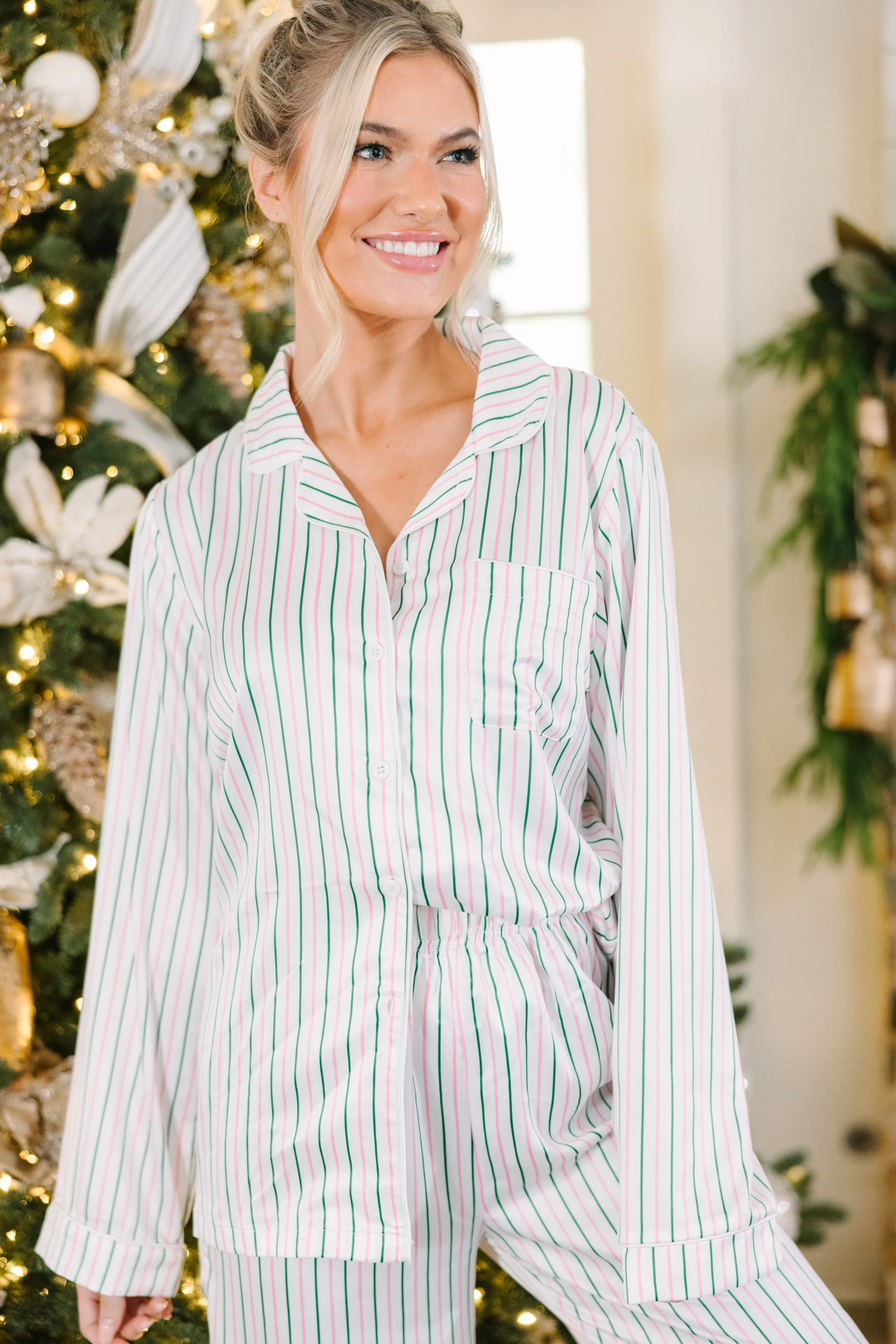 Staying In Striped L/S Pajama Set