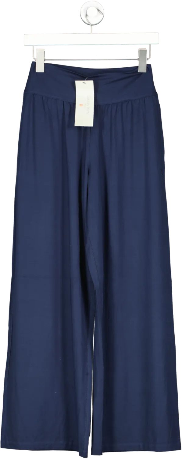 Sweaty Betty Navy Blue Modal Wide Leg Trousers Bnwt UK XS