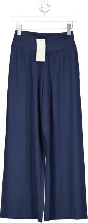 Sweaty Betty Navy Blue Modal Wide Leg Trousers Bnwt UK XS