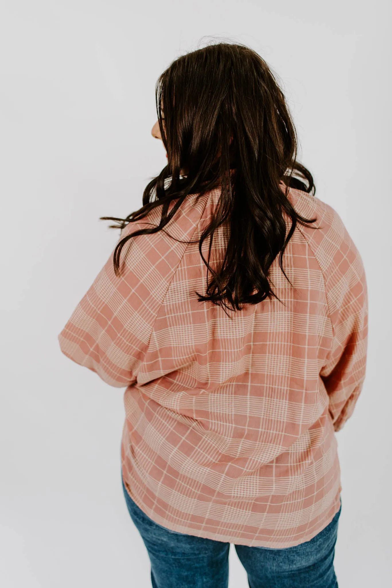 Take Your Time Plaid Button Blouse