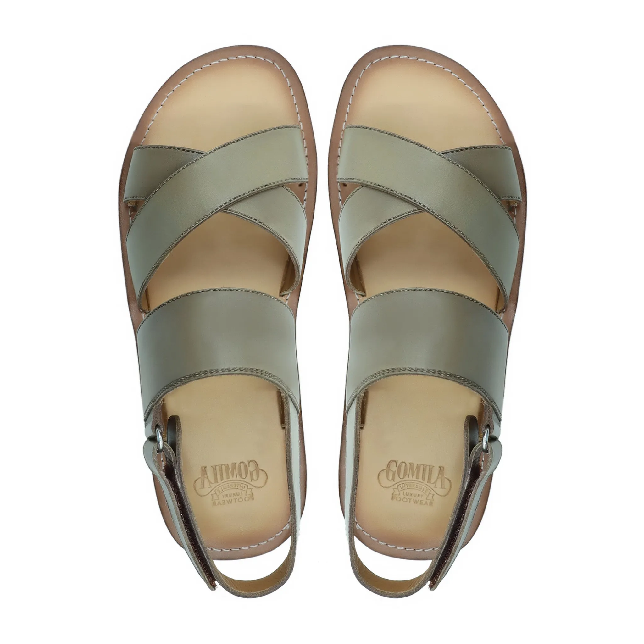 Tucson - Men's Sage Green Calf Leather Sandal