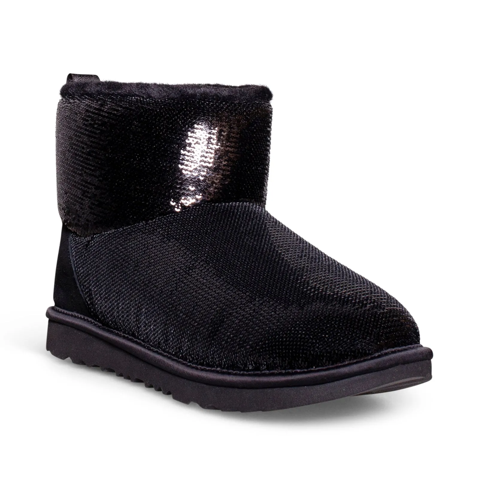 UGG Classic Mini Mirror Ball Black Boots - Youth