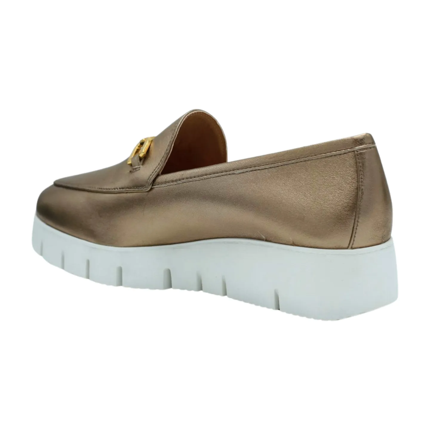 UNISA Gold Leather wedge Loafer FAMO