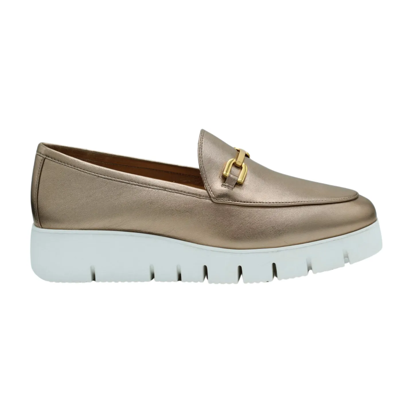 UNISA Gold Leather wedge Loafer FAMO